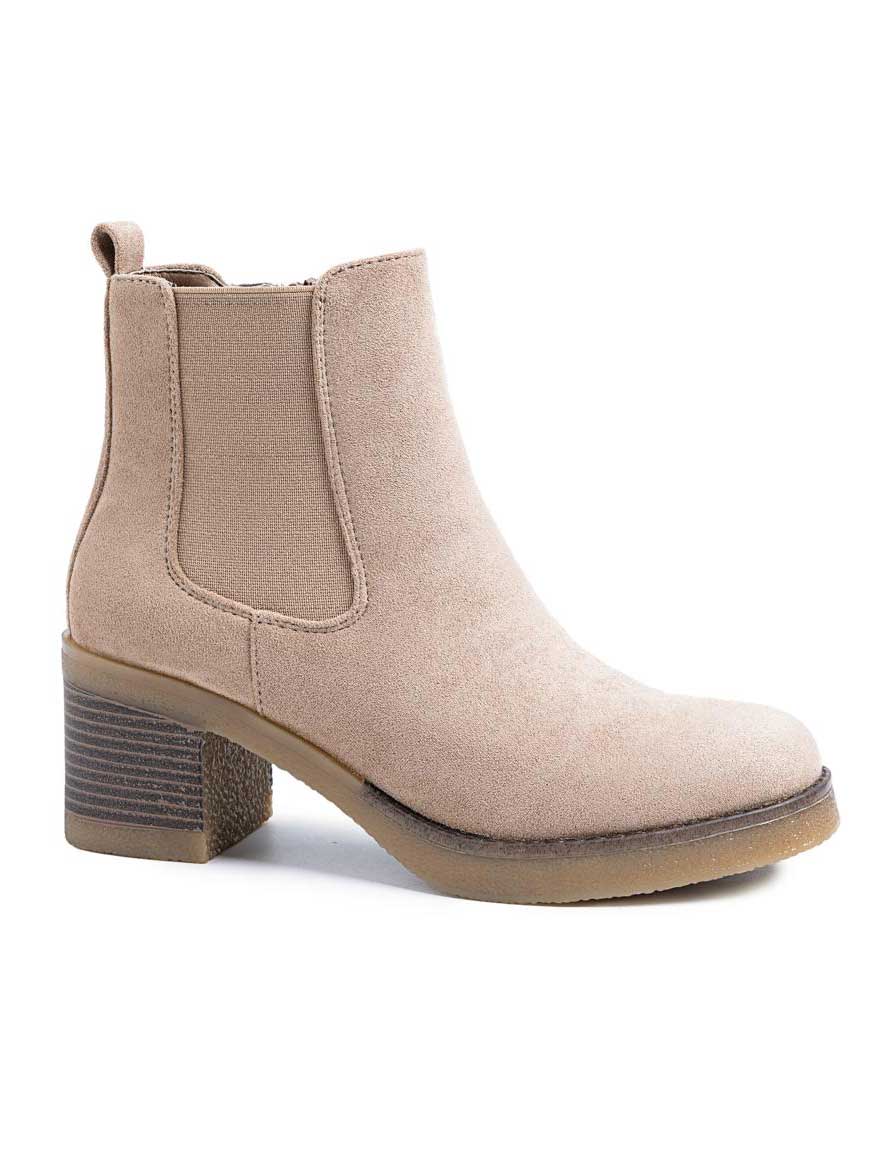 Arcelia - Støvler i ruskindslook med lille hæl